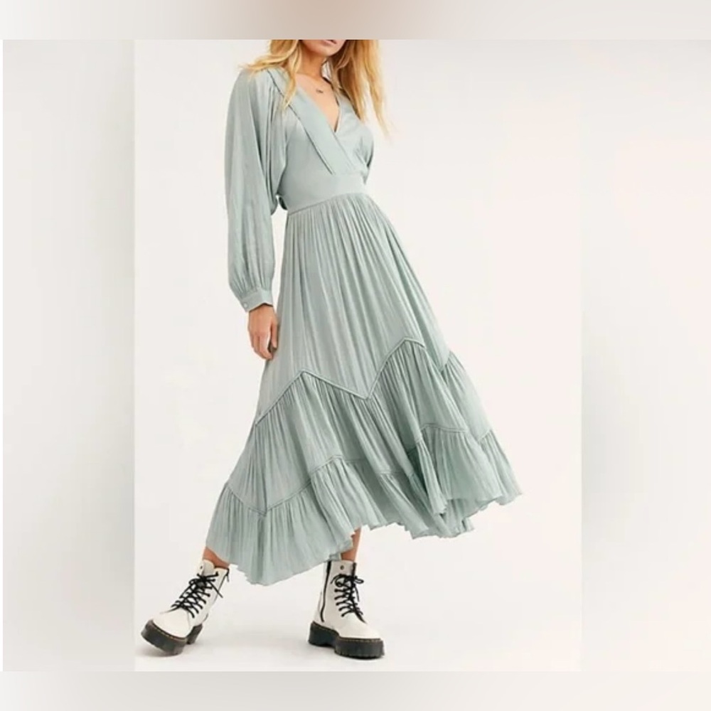 Free People I Need to Know Shiny Maxi Dress Size Small